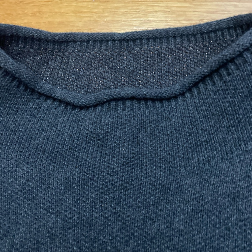 Garnet Hill Shimmering Vine Leaf Jacquard Knit‎ Ombre Sweater In Gray Size M - Picture 5 of 9